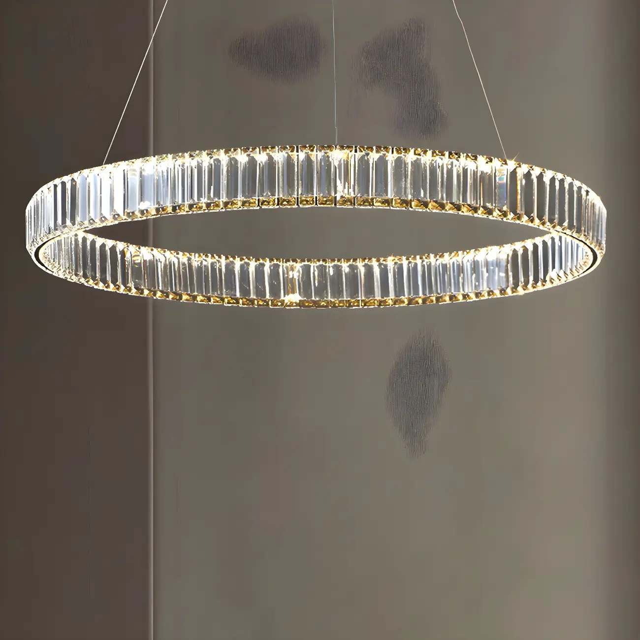 Dining Area Modern Crystal LED Ring Pendant