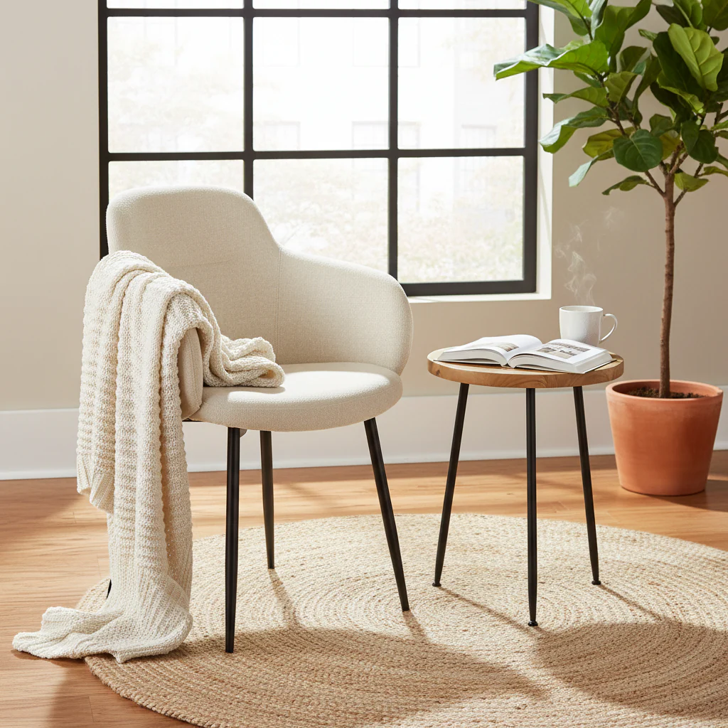 Industrial-Style Upholstered Chair