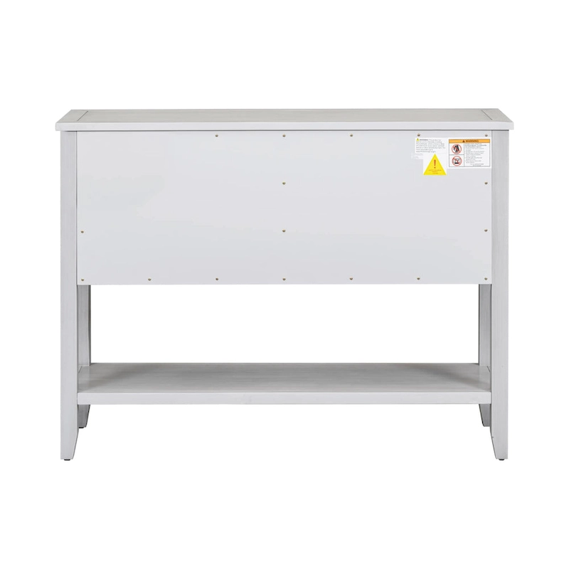 Nestfair Retro Sideboard Console Table with Drawers and Bottom Shelf