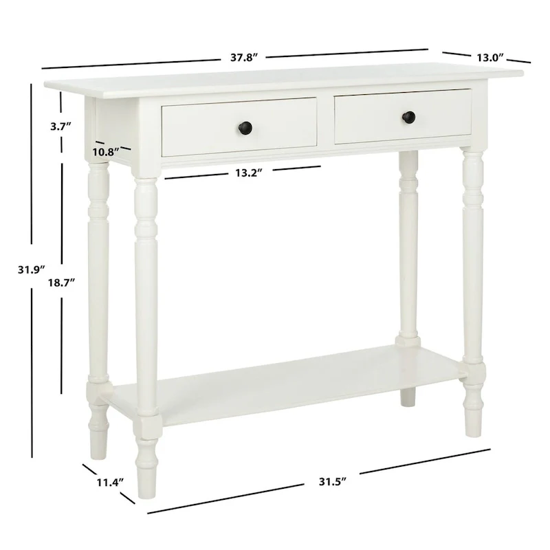 SAFAVIEH Arvilla Grey 2-Drawer Console Table - 37.8 x 13 x 31.9 - 38Wx13Dx32H
