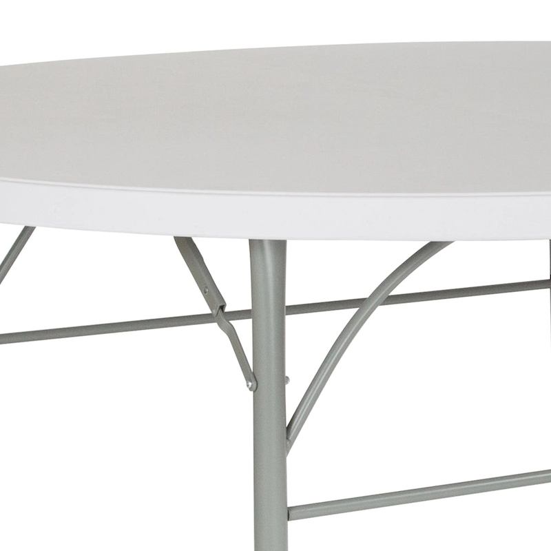 6-Foot Round Bi-Fold Plastic Event Folding Table with Handle