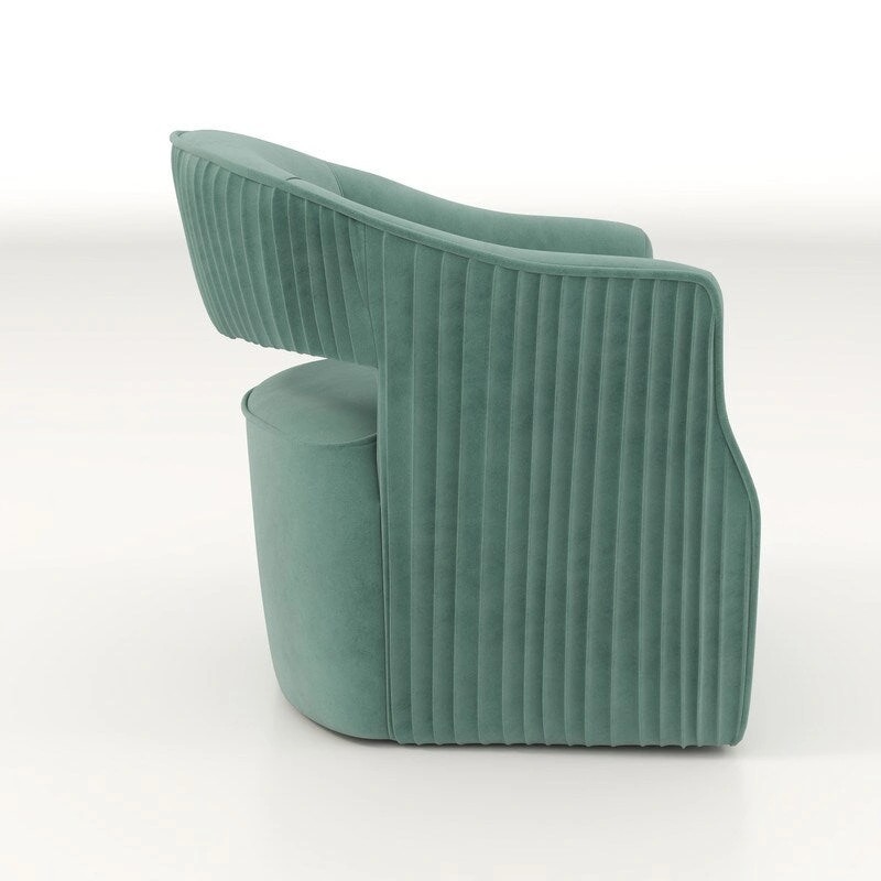 SEYNAR Modern Glam Velvet 360 Degree Swivel Open-Back Accent Armchair Set of 2