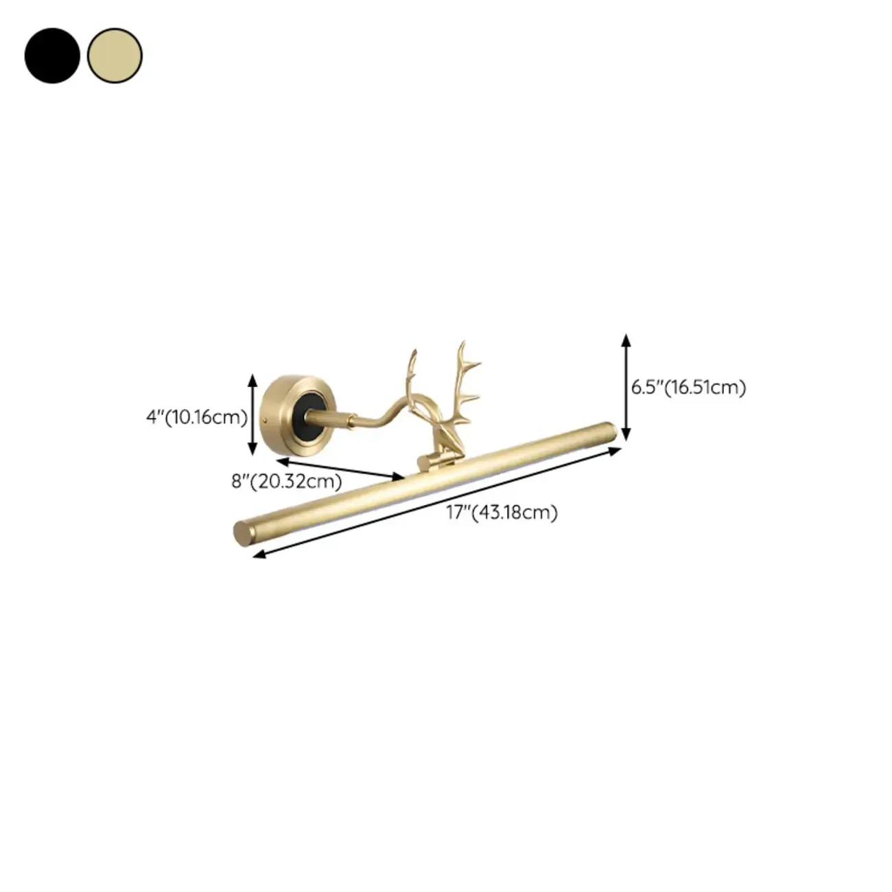 Modern Linear Gold Bathroom Vanity Light with Antler Design