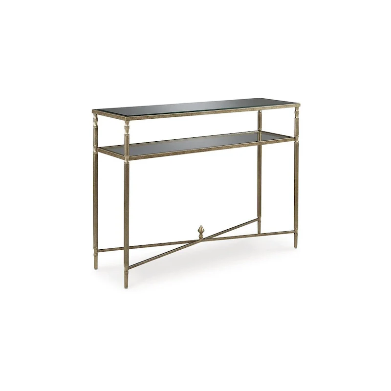Signature Design by Ashley Cloverty Aged Gold Sofa Table - 45 W x 14 D x 33 H