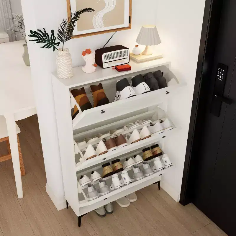 MAYEERTY Shoe Racks with 3 Flip Drawera Entrance Shoe Cabinet Hidden Shoe Cabinet with Independent Legs