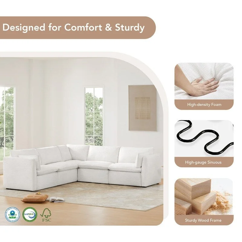 Cypress V-shape Sectional Couches Modular Sofa