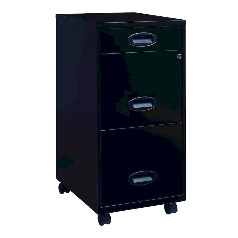 Space Solutions Black 3-drawer Mobile File Cabinet