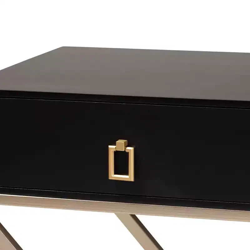 1 Drawer Patricia Brass Tone Metal Nightstand - Baxton Studio