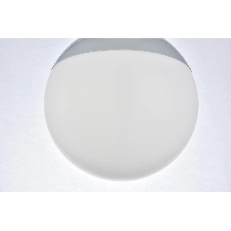 Frosted White Glass 1-Light 8-inch Pendant
