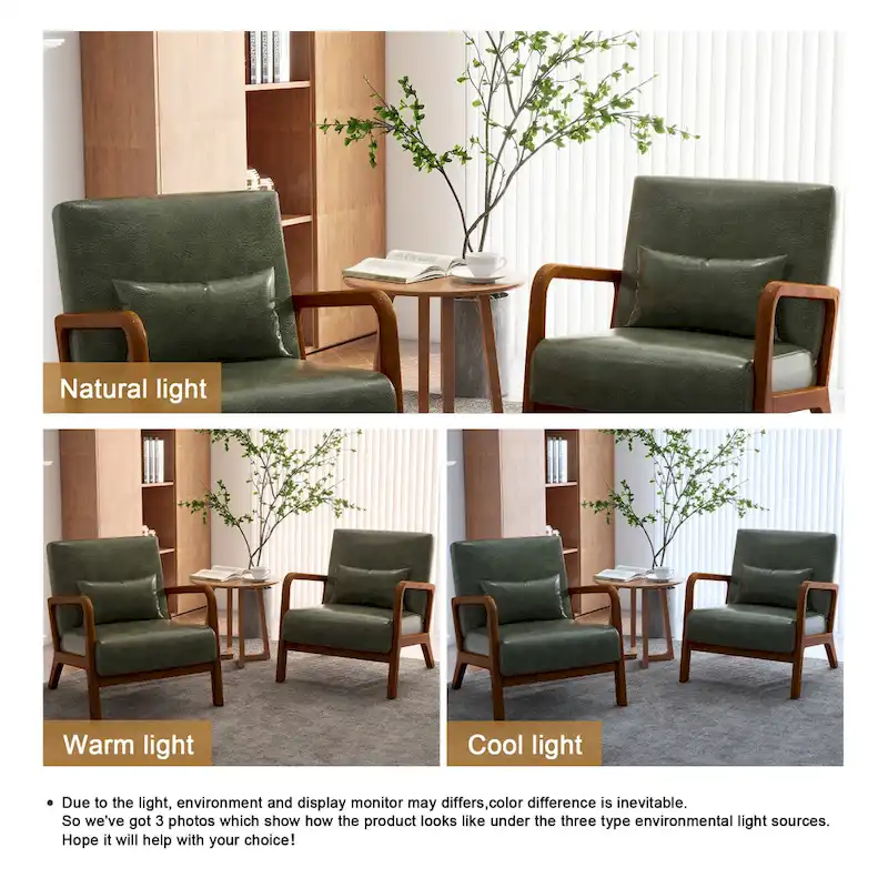 Upholstered Armchair Leisure Chair Accent Chairs Set of 2 with Pillow