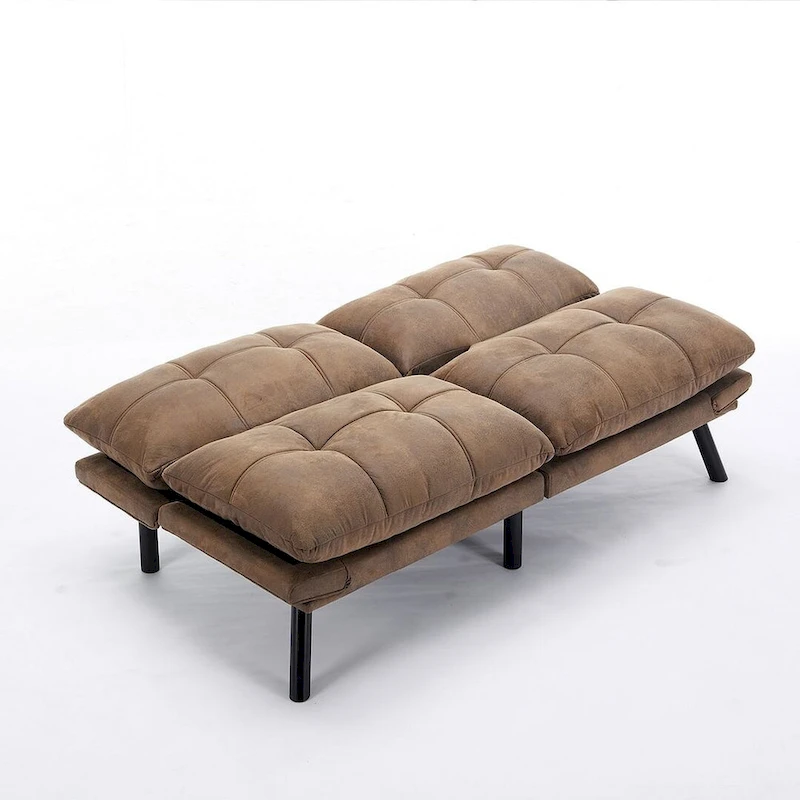Modern Upholstered 2-Seater Sofa Bed with Adjustable Backrest and Armrests - 70:l