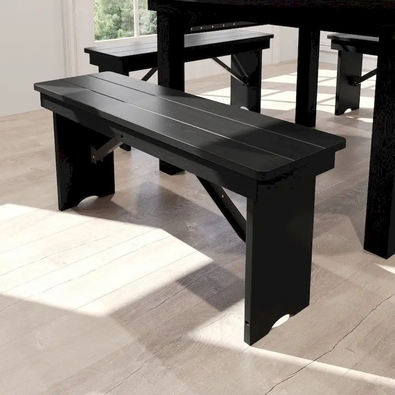 40 x 12 Antique Rustic Solid Pine Folding Farm Bench