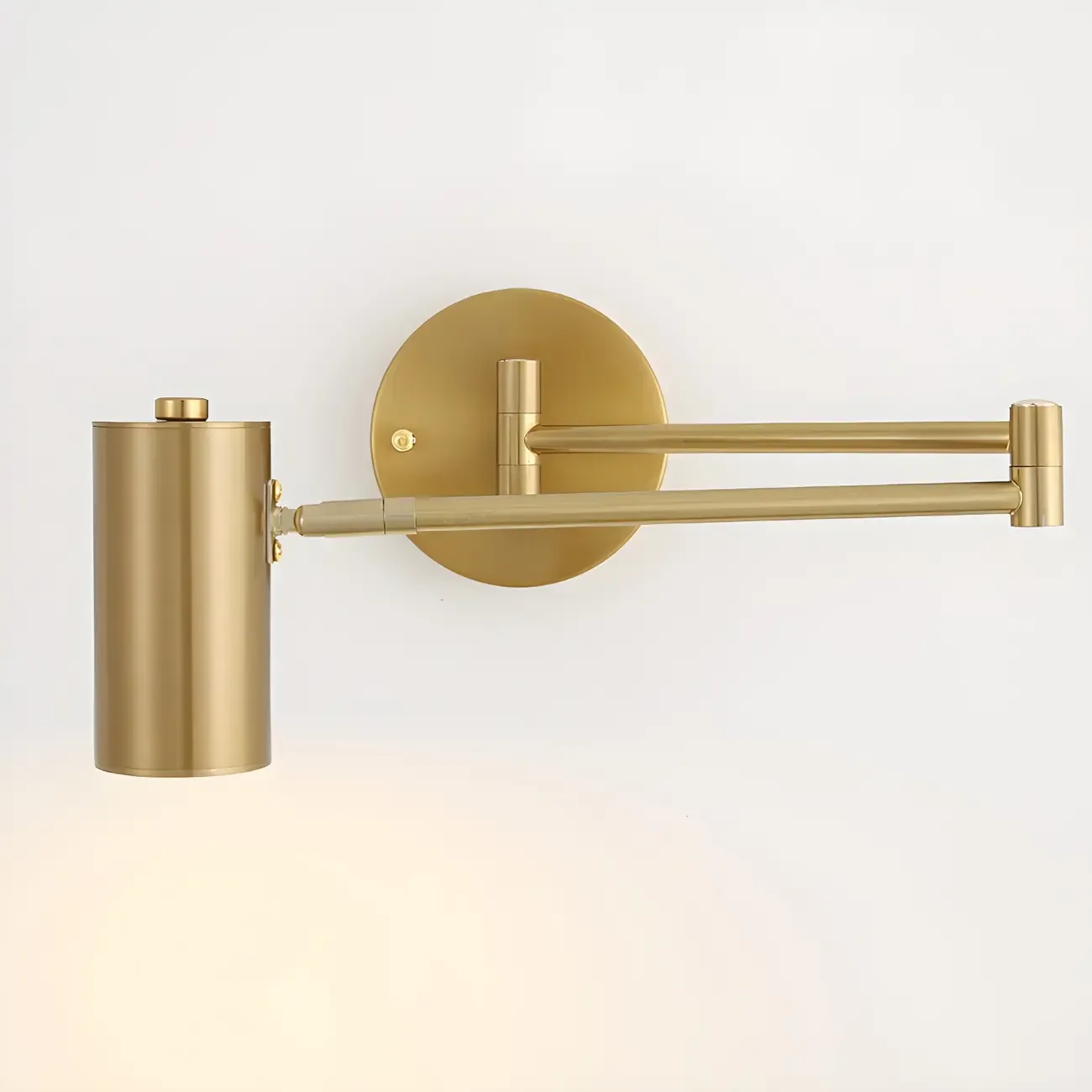 1-Light Cylindrical Metal Arm Swing Wall Light