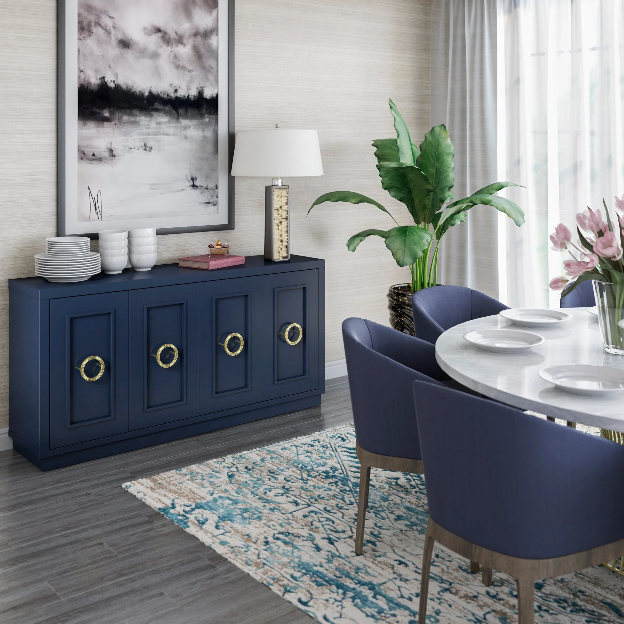 Stylish Dining Storage Double?Door Buffet Sideboard