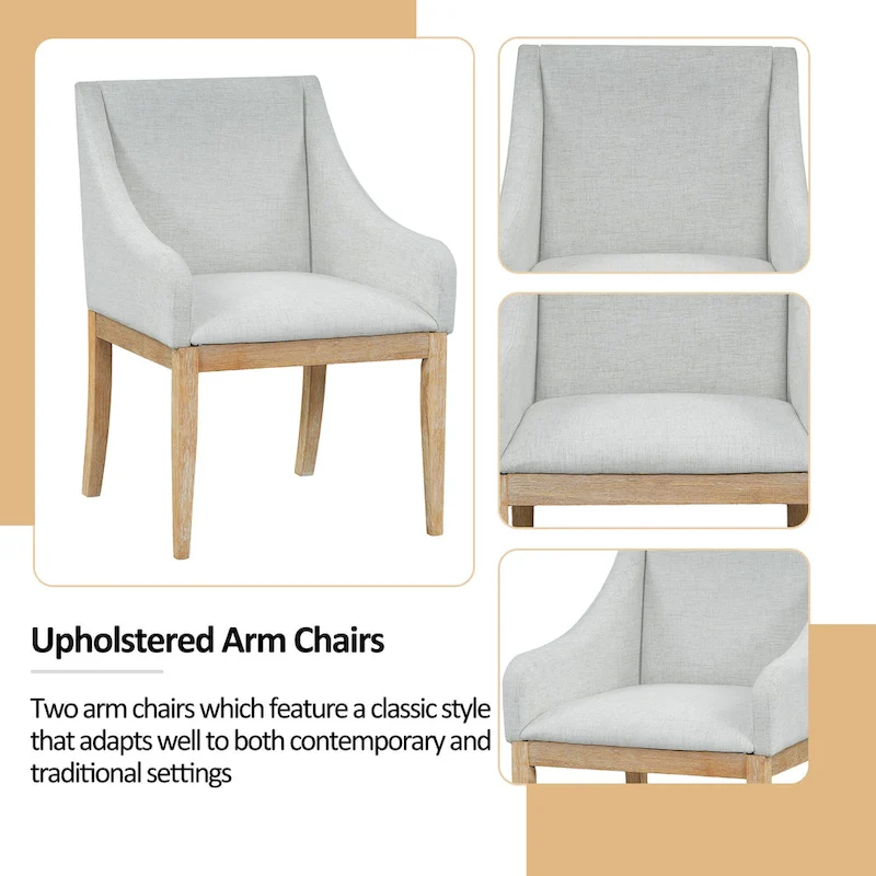 7-Piece Rustic Dining Set with Extendable Table & 6 Chairs