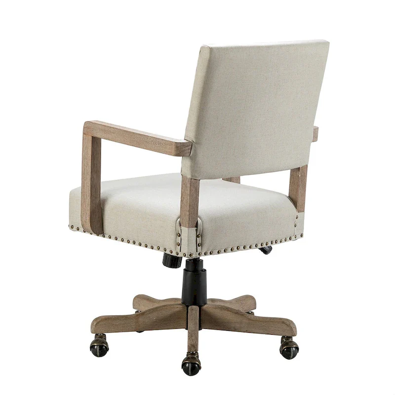 Mid-Back Swivel Height-Adjustable Task Chair with Nailhead Trim
