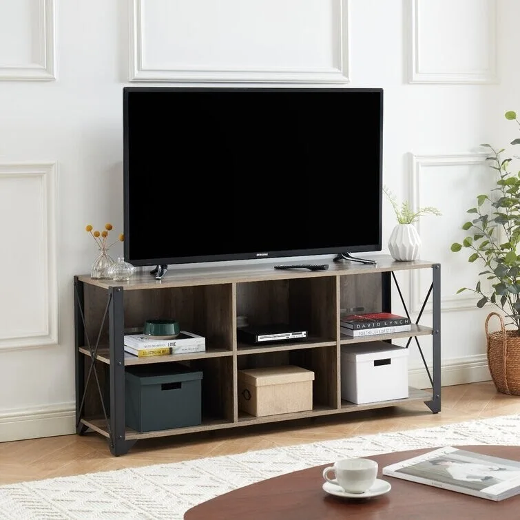 Wood Media Console TV Stand Entertainment Center