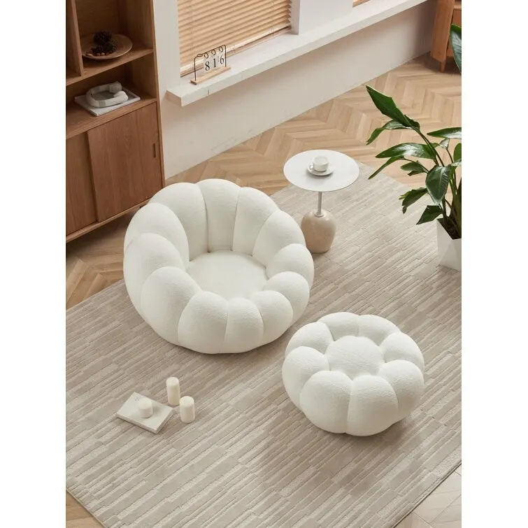 Tristica 3D Fabric Upholstered Accent Chair and Ottoman