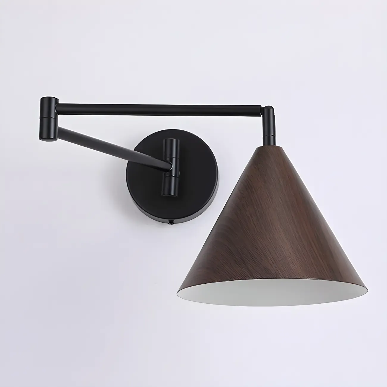 Modern Metal Black Cone Swing Arm Wall Light