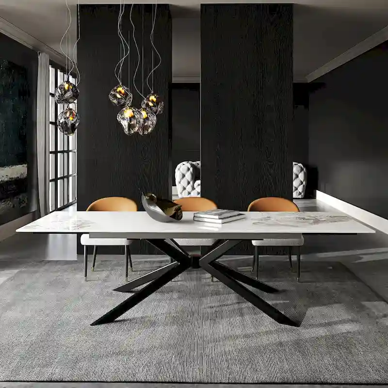 110.24 Extendable Rectangular Sintered Stone Dining Table - 78.74 to 110.24