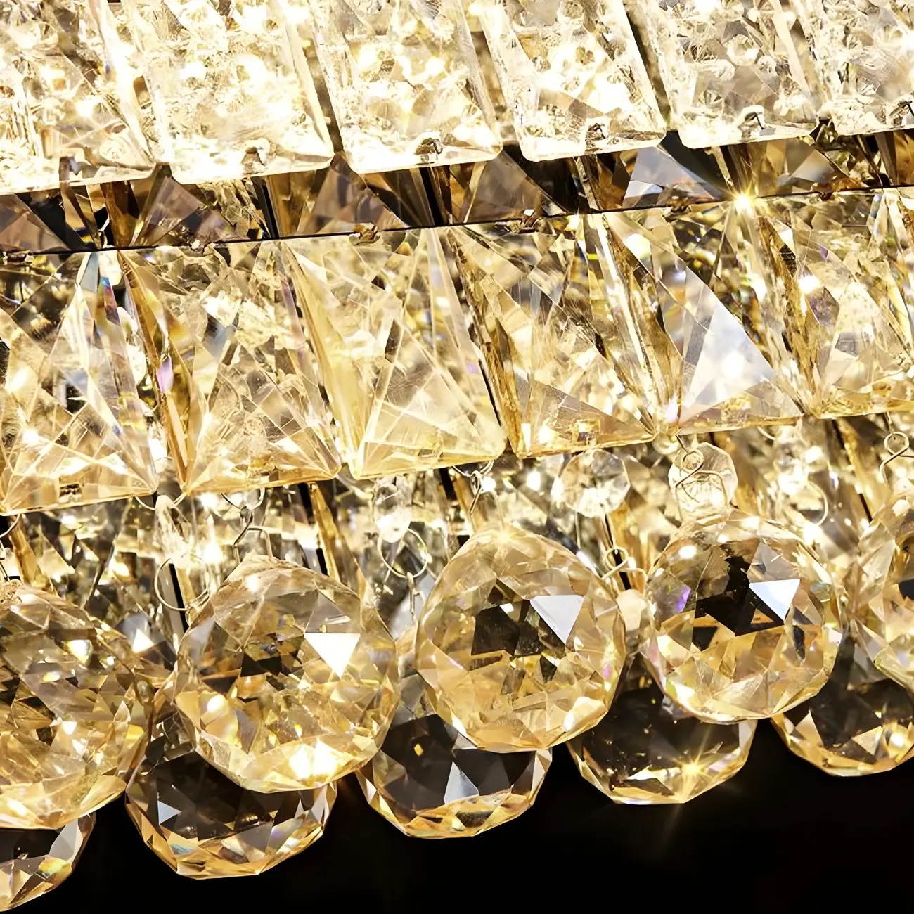 Elegant Gold/Silver Crystal Kitchen Island Pendant Light