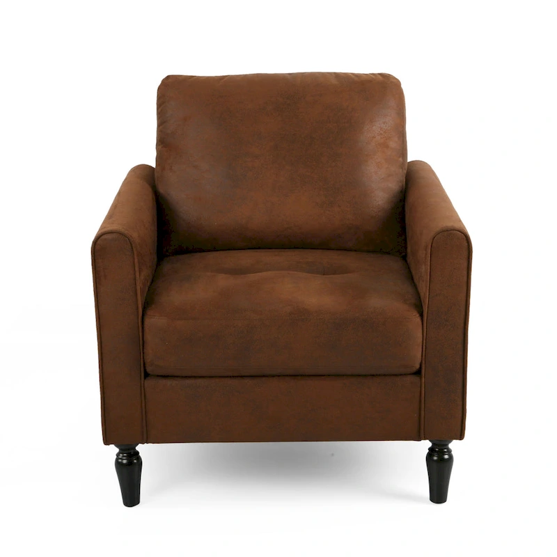 Modern 31 Microfiber Club Chair with Tapered Legs and Thick Seat Cushions