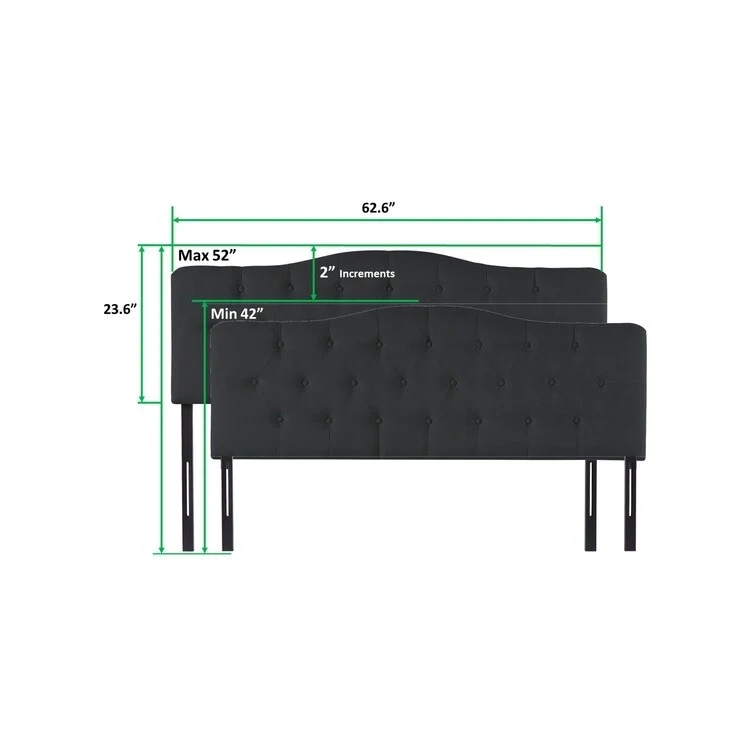 Cecilia Button Tufted Upholstered Headboard, Height Adjustable Headboards,Bed Backboard Premium Padded Fabric Headboard