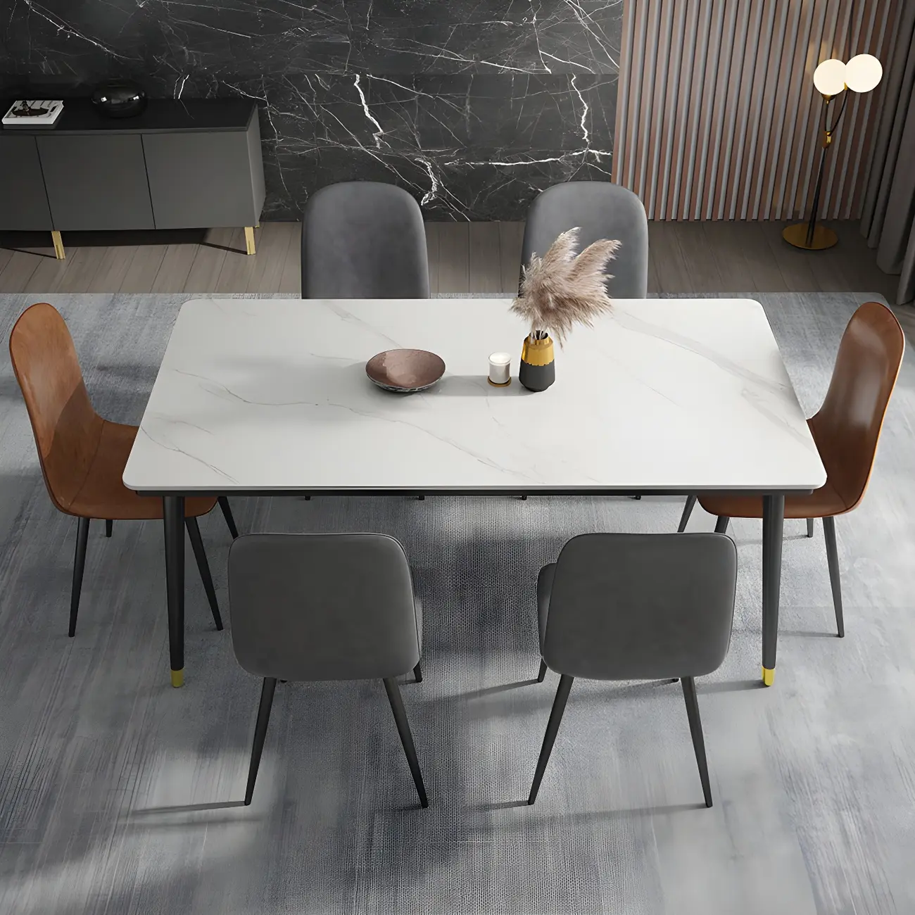 Industrial Armless Faux Leather Low Back Dining Chair