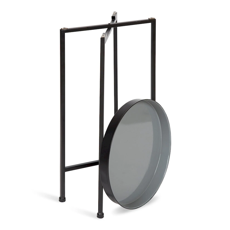 Kate and Laurel Celia Round Metal Tray/ Foldable Accent Table - 14x14x25.75