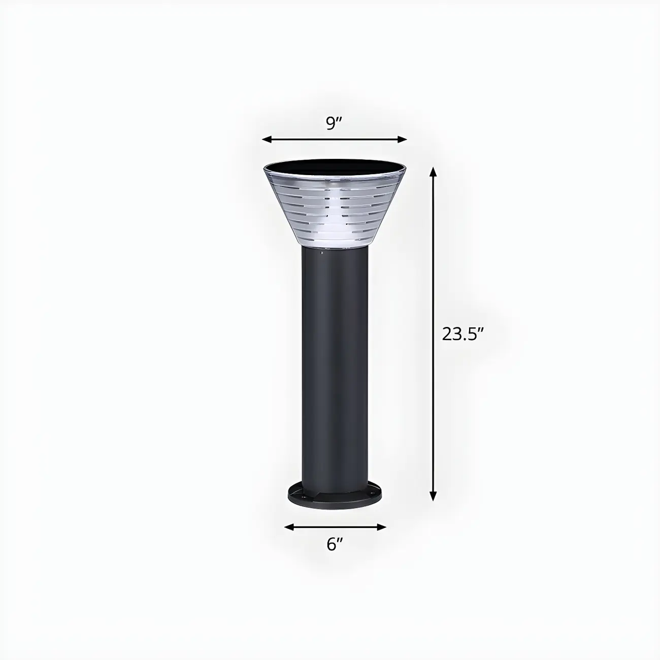 Modern Solar Pillar Conical Metal Landscape Lighting