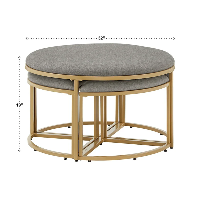 Coffee Table with Nesting Stools