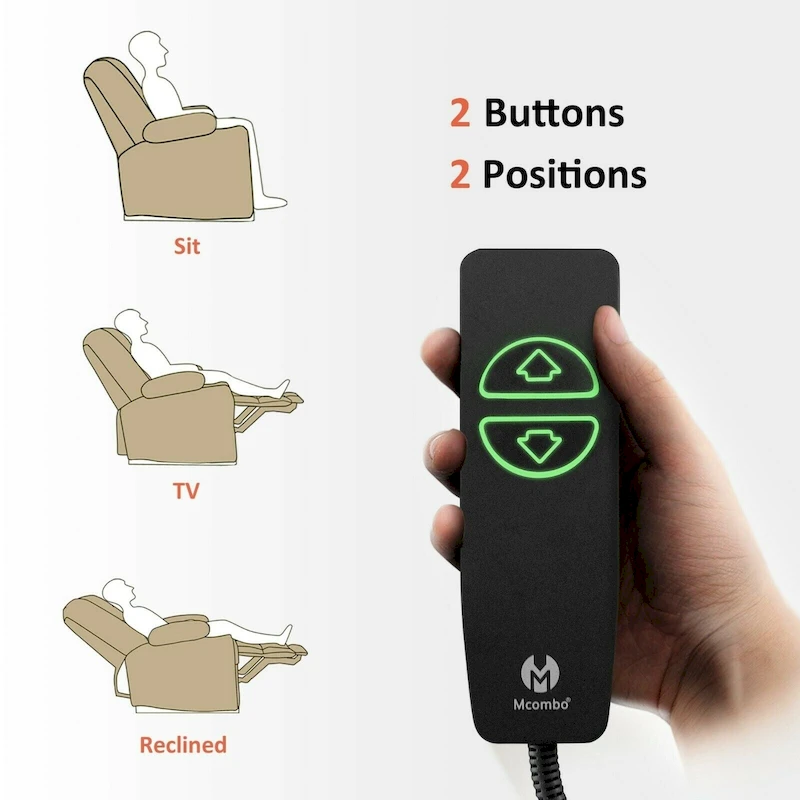 MCombo Electric PowerRecliner Chair with Massage & Heat, Plush Fabric 8015