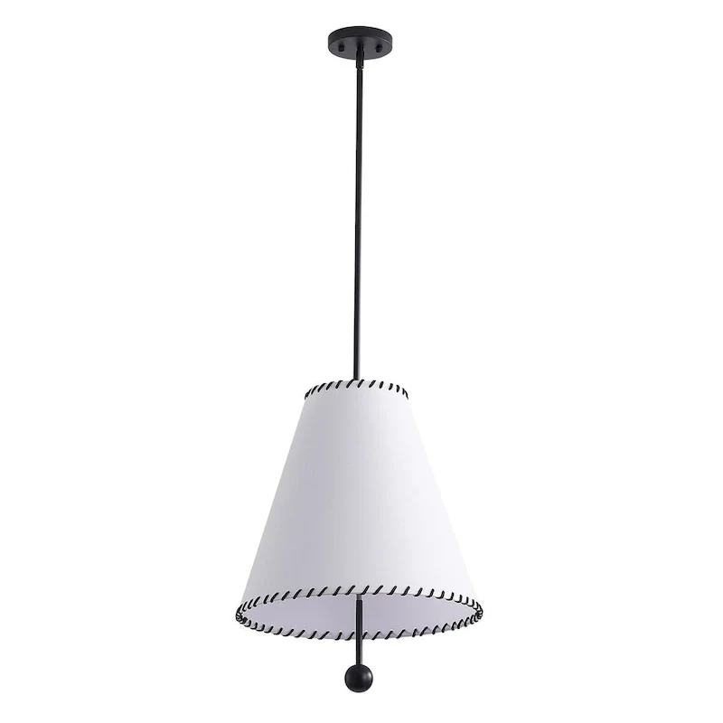 3-Light Off-White Fabric Shade Pendant Lighting - 16.5 D4.7 W86.5 H(Adjustable)