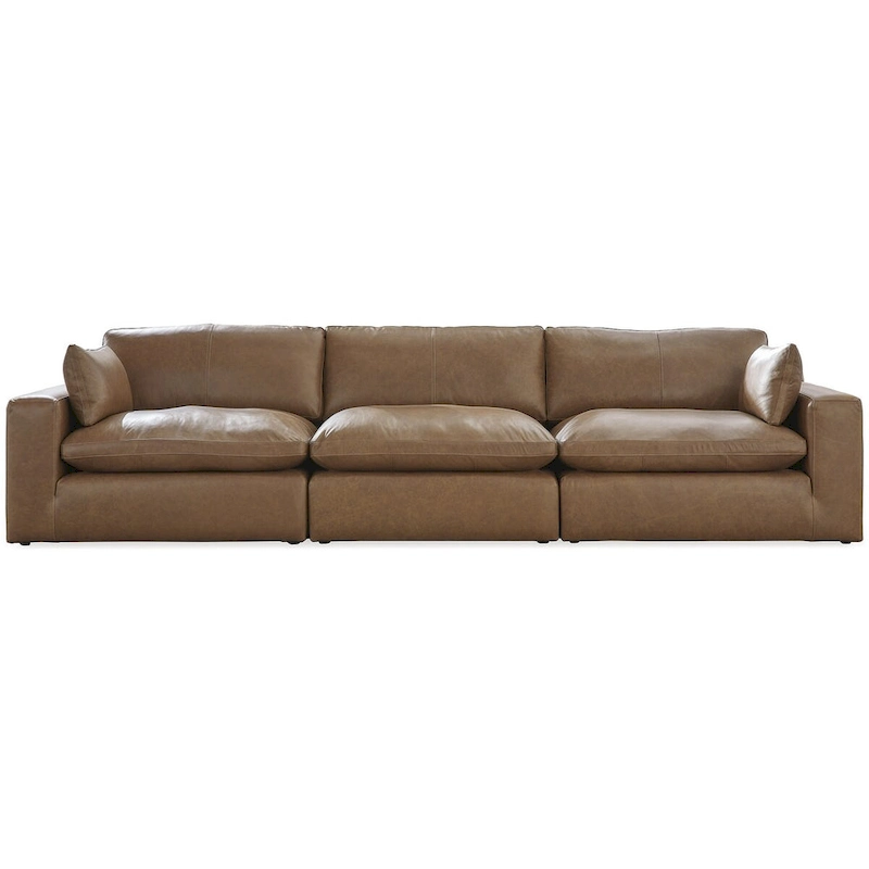 Signature Design by Ashley Emilia Caramel 3-Piece Sofa - 143W x 43D x 36H