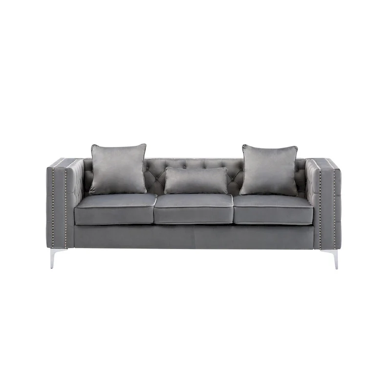 Velvet Fabric Sofa Loveseat Living Room Set