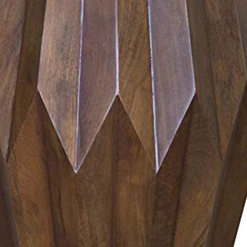 HomeRoots 23 Dark Brown Solid Wood Drum End Table - 16.4