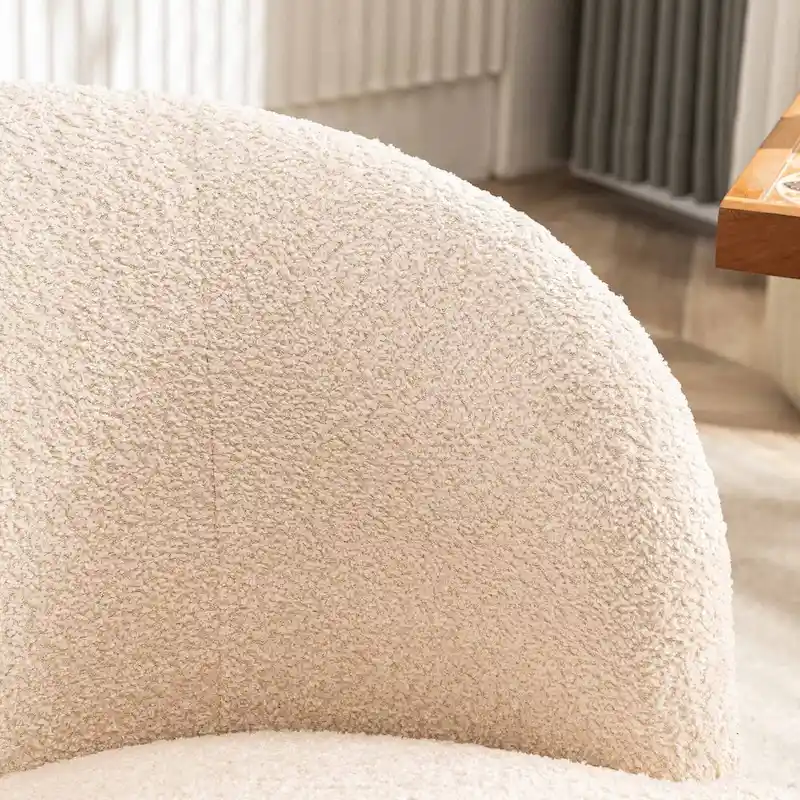 Single Fabric Modern Accent Chair 360 Degree Rotation Swivel Barrel Chairs