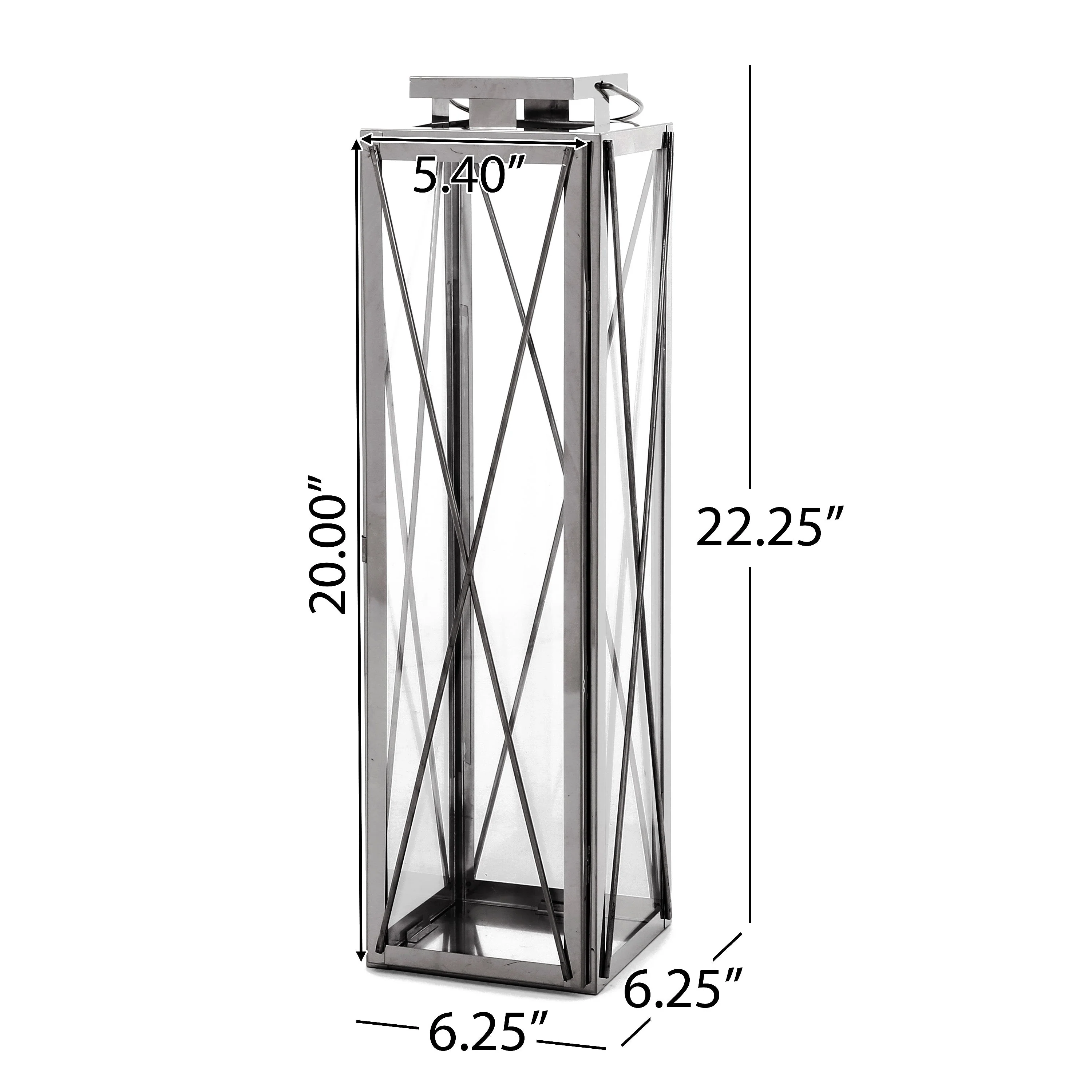 Elwick 22 Modern Stainless Steel Lantern