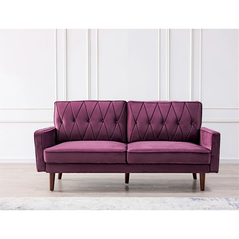 Feemster 69.3 Wide Velvet Tufted Cushion Back Sofa