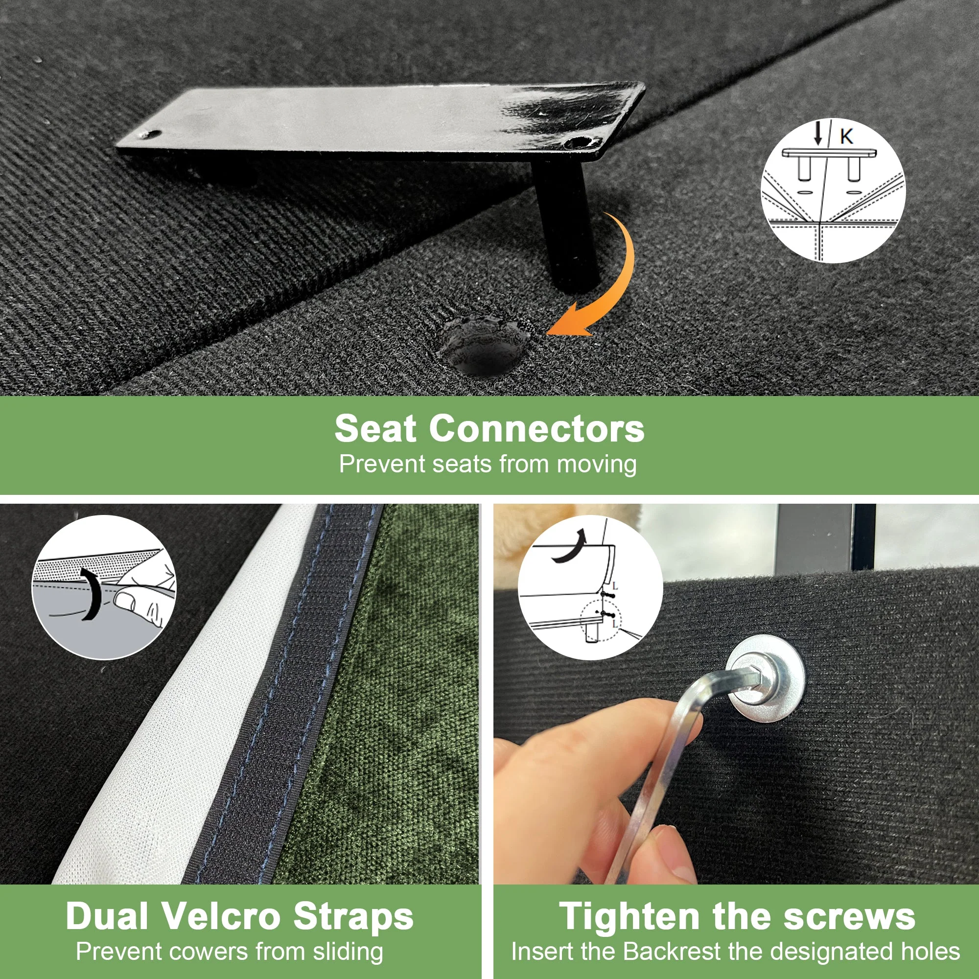 Walker Edison | Wide Deep Seat Slipcovered Loveseat Sofa with 2 Ottomans