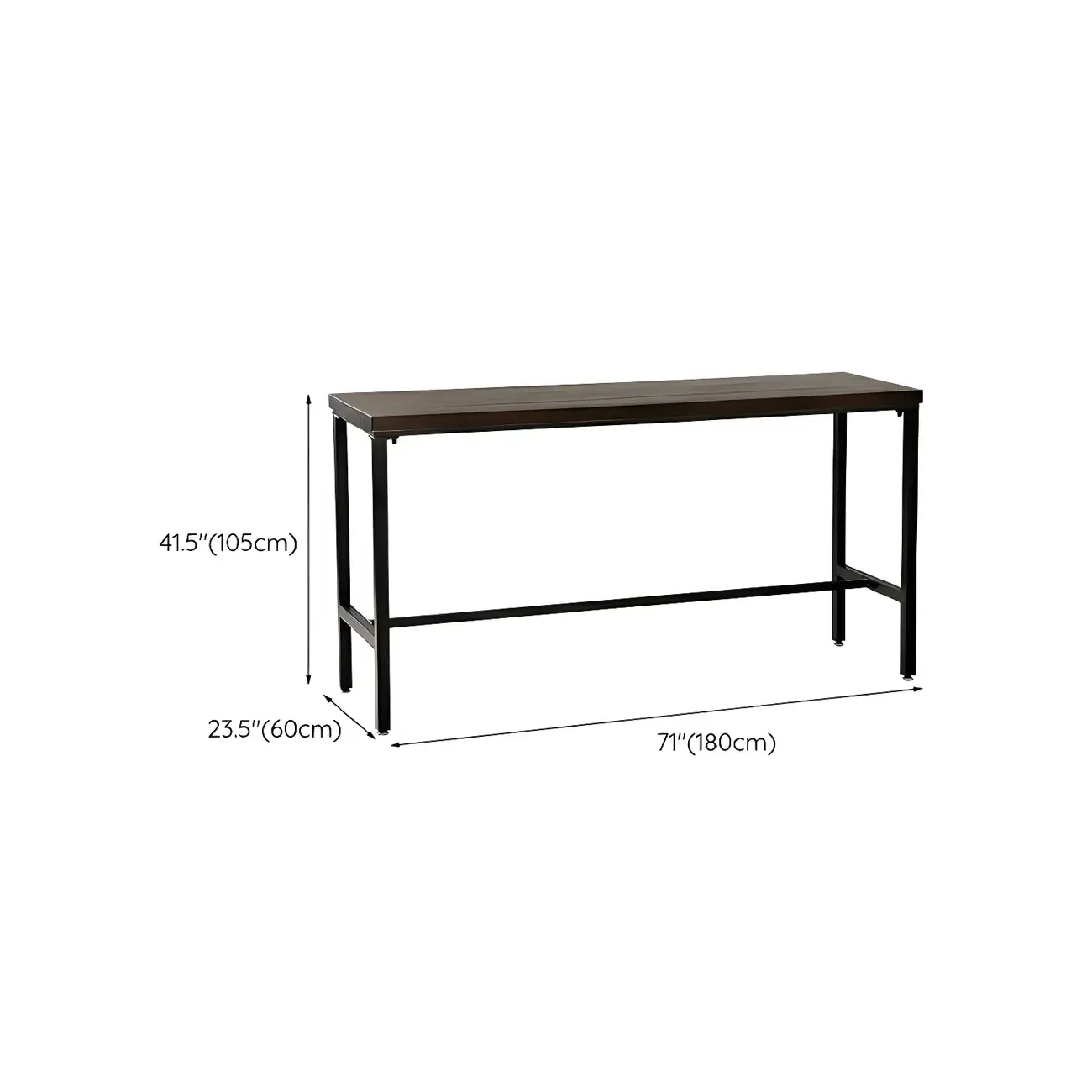 Industrial Brown Wooden Metal Adjustable Bar Tables