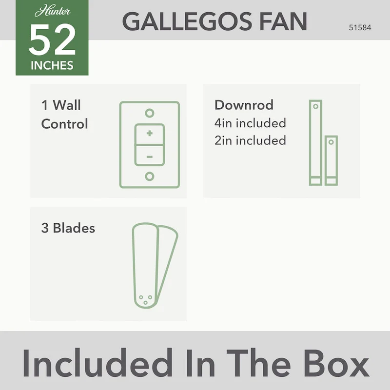 Hunter 44  Fitzgerald Low Profile Ceiling Fan with LED Light Kit and Pull Chain