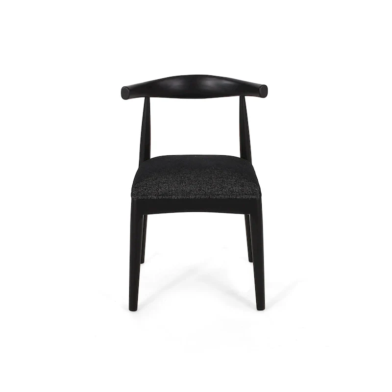 Fabric and Rubberwood Dining Chairs (Set of 2)