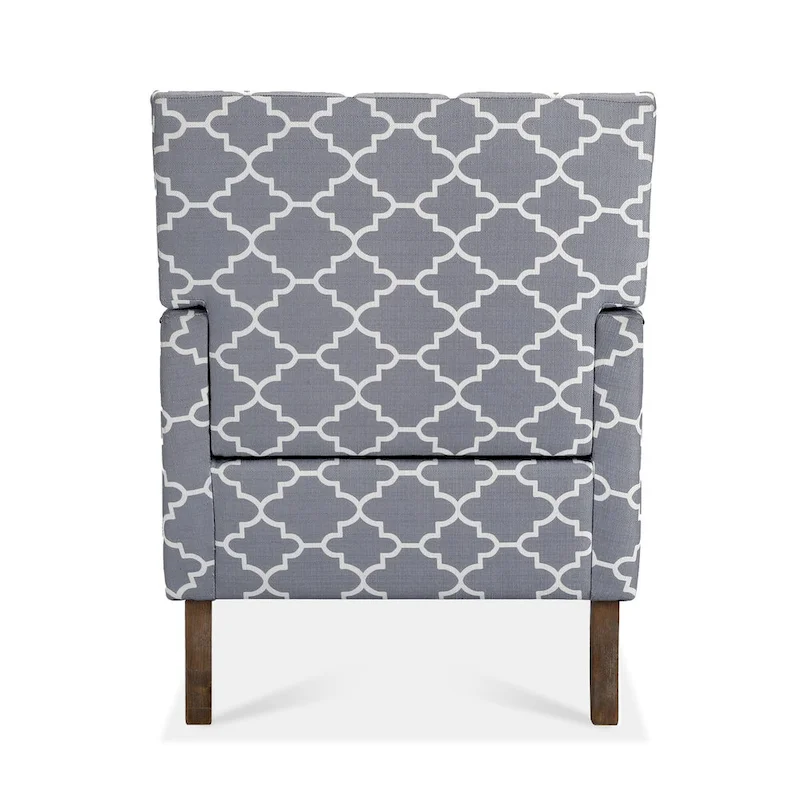 Fabric Upholstered Accent Chairs with Wood Legs