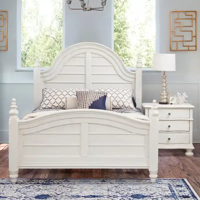 Roanoke Dove White Panel Bed
