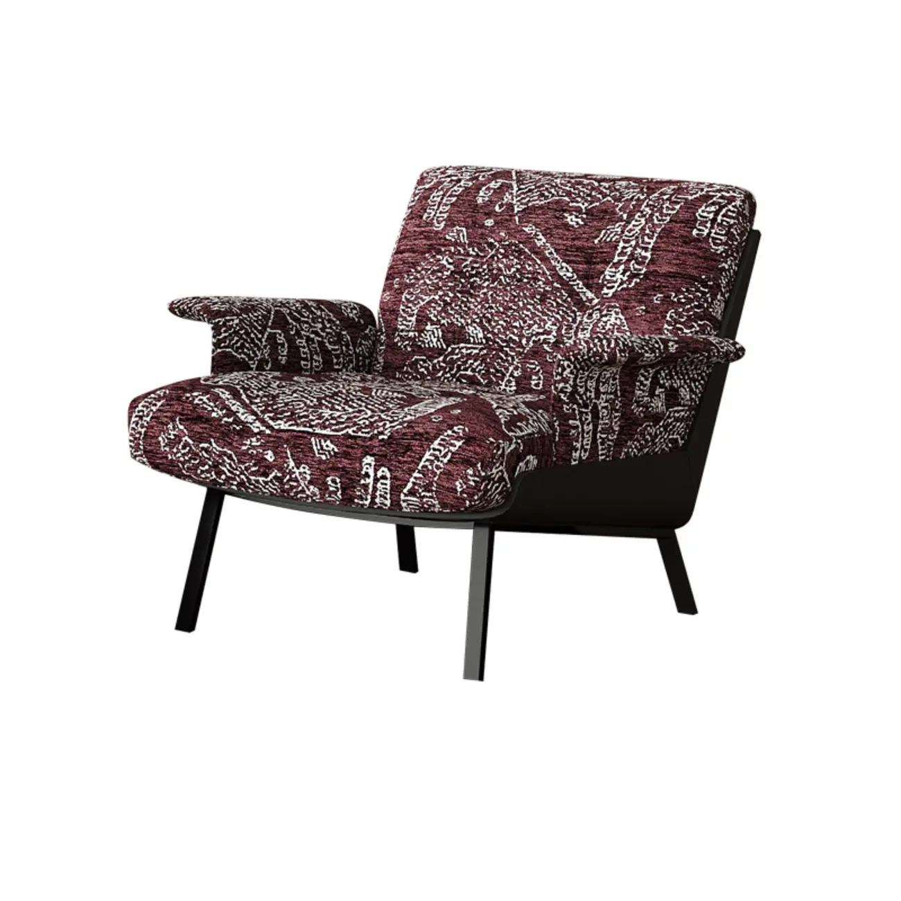 Art Deco Flannel Tufted Back Accent Chair with Arms