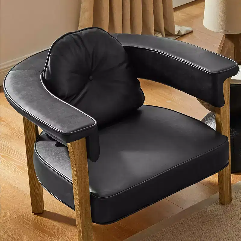 Art Leon Leather Chair with Ash Wood Frame