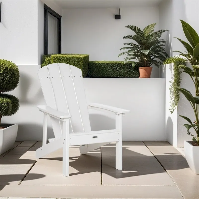 Adirondack Chair,Faux Wood Patio&Fire Pit Chair,Weather Resistant HDPE