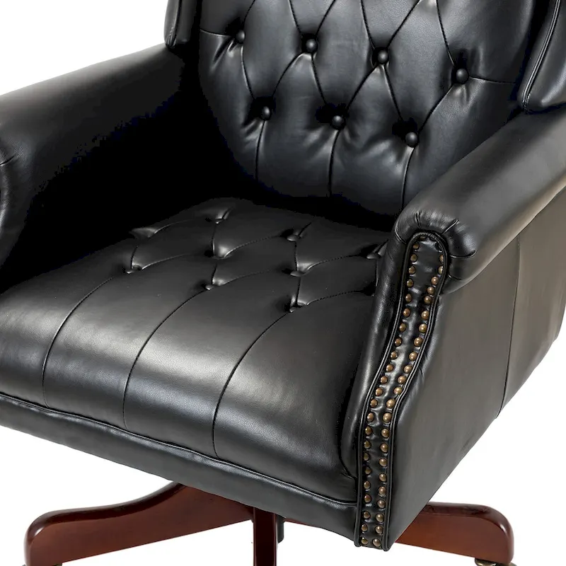 Maximiliano Modern Swivel Executive Chair with Tufted Back by HULALA HOME