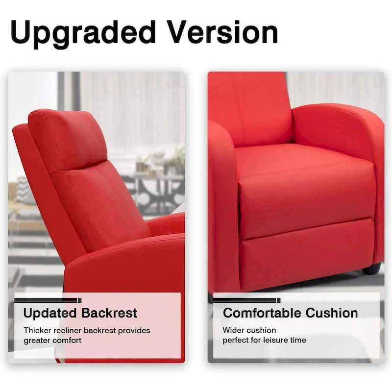 Homall Recliner Chair PU Leather Single Living Room Sofa Recliner